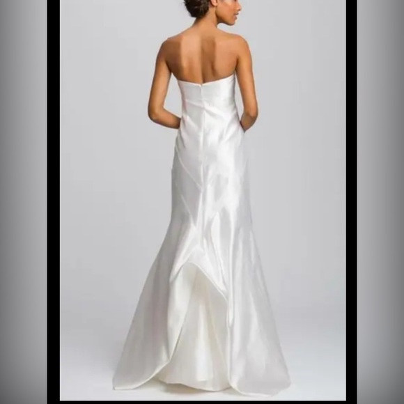 NICOLE MILLER SHANTUNG SILK MERMAID WEDDING BRIDAL $1900 IM0002 - Picture 3 of 15